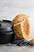 Juicy onion bread from the pan
