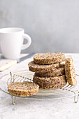 Almond and linseed bread on a grid