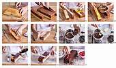 Prepare coconut and cocoa chessboard cake