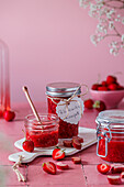 Rhubarb compote with strawberries