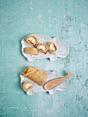 Crepes rolls with banana filling