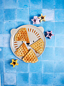 Waffles with porridge