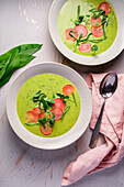 Bärlauchsuppe mit Radieschen