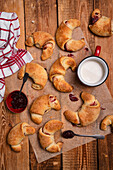 Yeast croissants with jam