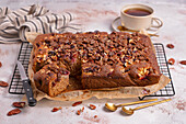 Date cake with nuts