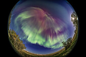 Fisheye image of all-sky aurora, May 2023