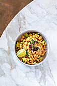 Corn salad with avocado