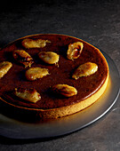 Tarte au chocolat with caramelized bananas