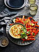 Gemüsesticks mit Ingwer-Joghurt-Curry-Dip