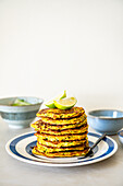 Indian zucchini fritters with garam masala and turmeric