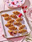 Mini croissants with sour cherry filling