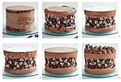 Prepare layer cake with baci and chocolate buttercream