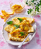 Crêpes Suzette with orange sauce