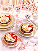 Redcurrant tartlets with meringue topping