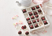 Chocolates with raspberry filling