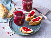 Sour cherry jam with red wine