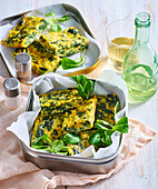 Spinach fritatta with cheddar