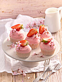 Strawberry cupcakes with cream cheese frosting