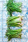 Trio of green asparagus