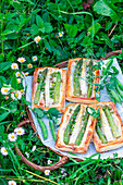 Asparagus puff pastry slices