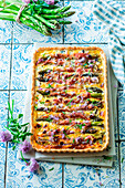 Asparagus gratin with bacon