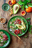 Blood orange salad with avocado