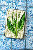 Wild garlic focaccia