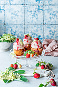 Strawberry elderflower cupcakes