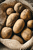 Potatoes in a jute sack