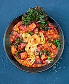 Roasted pumpkin minestrone with chicken tortellini