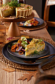  Potato and cheese quiche with salad 