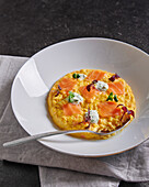 Omelette with salmon and herbs