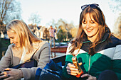 Women Having Fun on a Punt Boat in Cambridge, England, United Kingdom