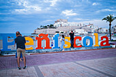 Beach promenade in Peñiscola, Castellon, Valencian Community, Spain