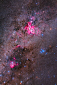 This is a portrait of the complex of nebulas in Centaurus and Carina in the southernmost portion of the Milky Way.