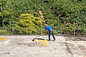 Drying process on the terraces of houses Guatemala