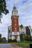 The Monumental Tower, formerly the English Tower, is a clock tower in the Retiro district of Buenos Aires, Argentina. It stands in the former Plaza Britanica, now named the Plaza Fuera Aerea Argentina. Behind is the Sheraton Buenos Aires Hotel.