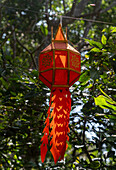 Lanterns at Wat Suthep (Wat Phra That Doi Suthep), historic Buddhist temple, in the forest above Chiang Mai, Thailand, Southeast Asia, Asia