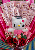 Flower bouquets, soft toys and money souvenirs for sale for graduation ceremony at Chiang Mai University, Chiang Mai, Thailand, Southeast Asia, Asia