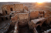 A remote Ksar (fortified granary), Tataouine region, southern Tunisian desert, Tunisia, North Africa, Africa