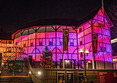 Shakespeare's Globe Theatre, Weihnachtsbeleuchtung, London, England, Vereinigtes Königreich, Europa