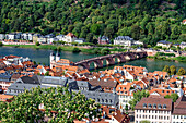 Heidelberg city center with the Old Bridge, Heidelberg, Baden Wurttemberg, Germany, Europe