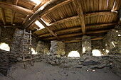 Inside of traditional medieval Svaneti tower, Mestia village, Svaneti region, Caucasus, Georgia, Central Asia, Asia