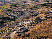 View towards the Temple of Hera, Delos Archaeological Site, UNESCO World Heritage Site, Delos Island, Cyclades, Greek Islands, Greece, Europe