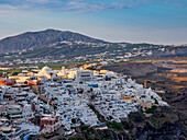 Cityscape of Fira at sunrise, Santorini (Thira) Island, Cyclades, Greek Islands, Greece, Europe