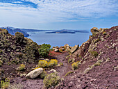 Landschaft der Caldera, Insel Santorin (Thira), Kykladen, Griechische Inseln, Griechenland, Europa