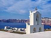 Kirche der Jungfrau Maria Flevariotissa, venezianische Burg, Dorf Akrotiri, Insel Santorin (Thira), Kykladen, Griechische Inseln, Griechenland, Europa