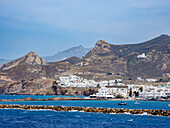 View towards Chora, Naxos City, Naxos Island, Cyclades, Greek Islands, Greece, Europe