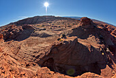 Die Wirbel und die blockartige Struktur der versteinerten Sanddünen in den Badlands von Horseshoe Bend, Arizona, Vereinigte Staaten von Amerika, Nordamerika