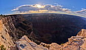 Blick auf den Grand Canyon Arizona von der Westseite des Mohave Point bei Sonnenuntergang, UNESCO-Welterbe, Arizona, Vereinigte Staaten von Amerika, Nordamerika